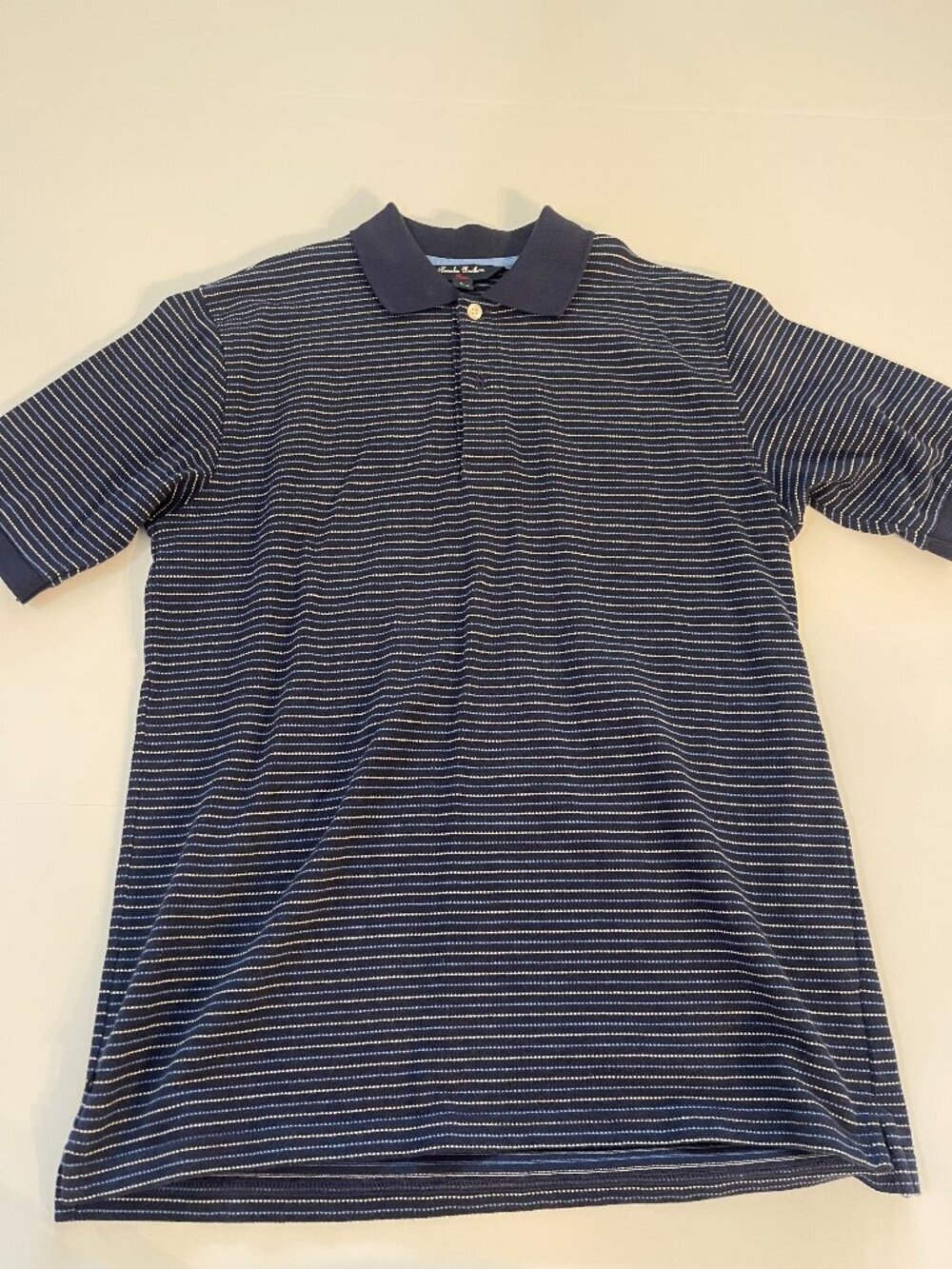 Brooks Brothers Blue Striped Polo Shirt Size L Classic Cotton